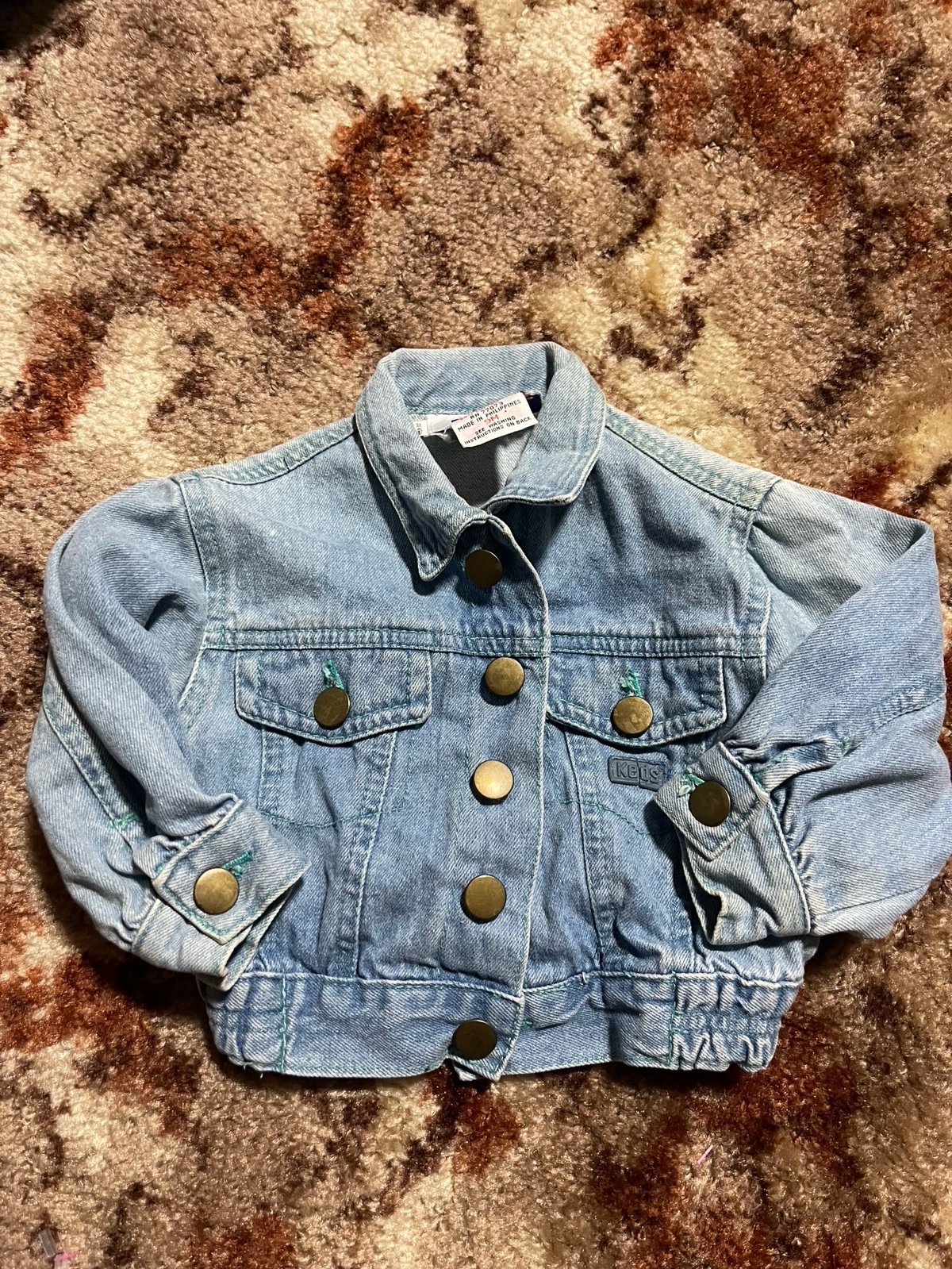 Vtg Kids Baby Infant Jacket 9 Months Keds Denim RARE button Jean