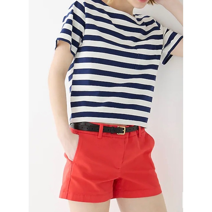 NWT J. Crew chino cotton blend short size 6 red orange color