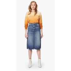 MOTHER The Swooner Straight A Chew Midi Skirt Cowboys Don't Cry Size 26