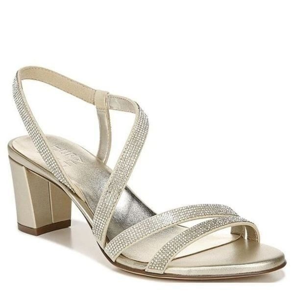 NEW Naturalizer Vanessa gold diamond sparkle size 7.5 leather Slingback