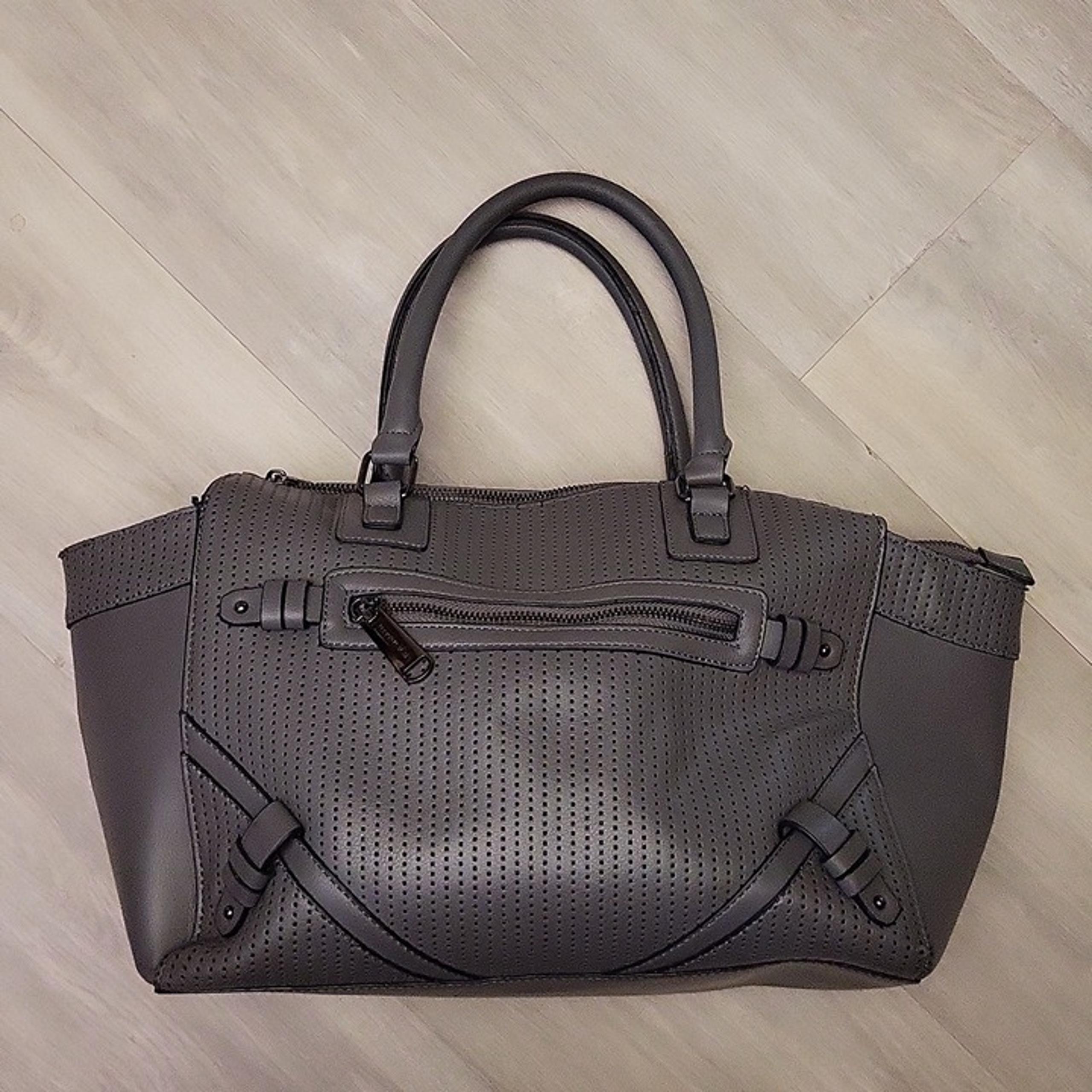 Steve Madden Gunmetal Grey Multi Pocket Womens Satchel