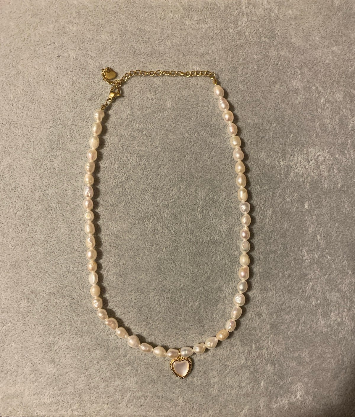 Elegant Handmade Pearl Necklace with Heart Charm