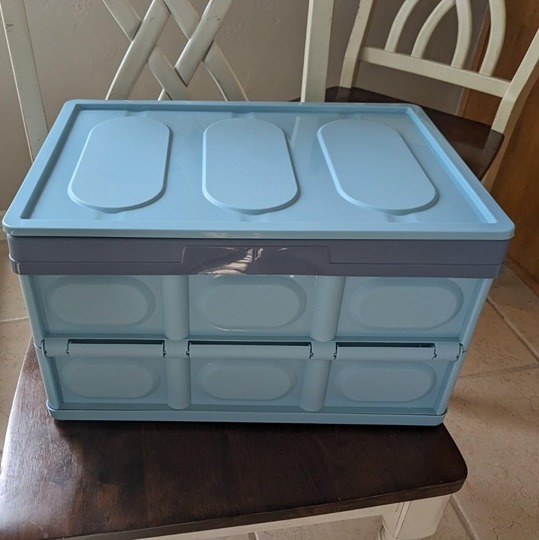 8 Gallon Plastic Storage Bins with Lids, Collapsible Storage Bins, 2 Pack