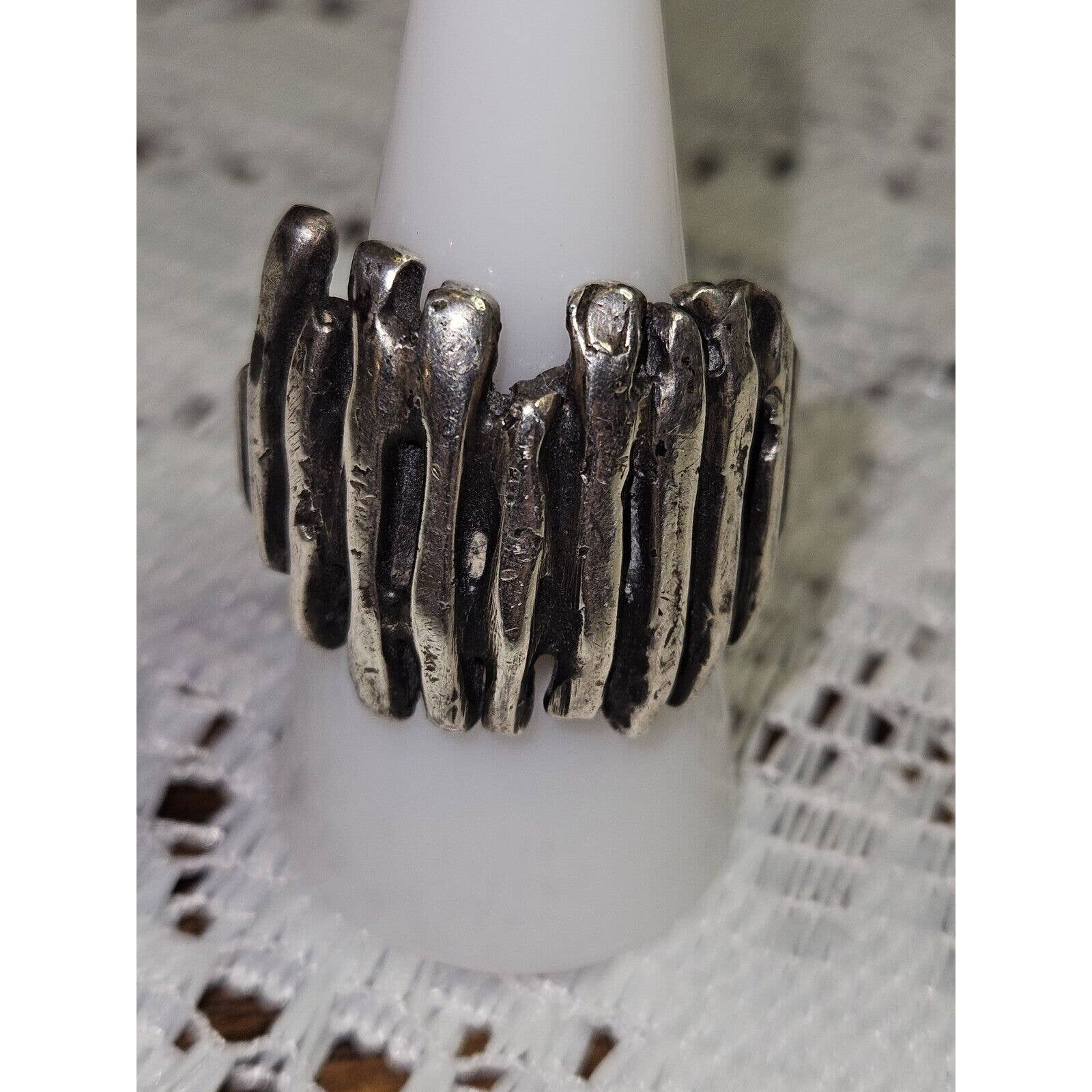 VINTAGE ART STUDIO STERLING SILVER BRUTALIST RING 24 Grams RARE OOAK