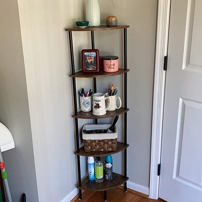 5 Tier Corner Shelf, 49.8” Corner Shelf Stand, Corner Bookshelf Plant Stand