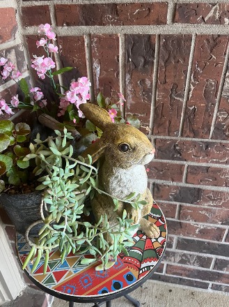 Hopper The Bunny Standing Rabbit Outdoor Garden Statue