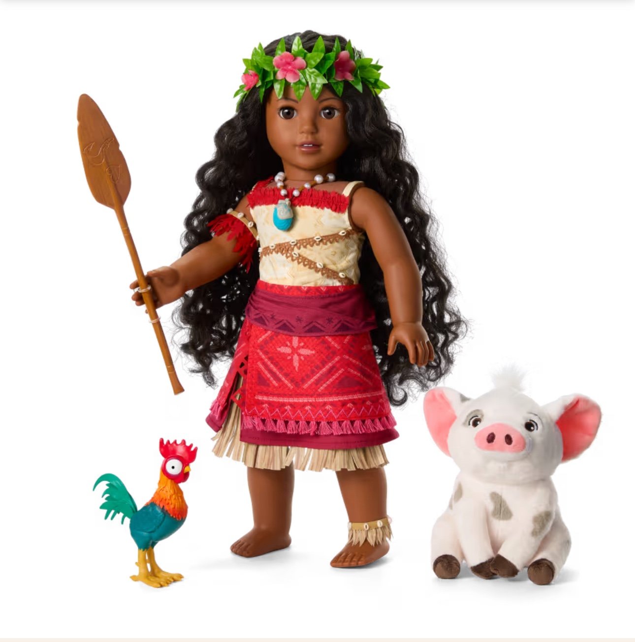 American Girl Disney Moana 18 Doll & Accessories Pua & Heihei Set