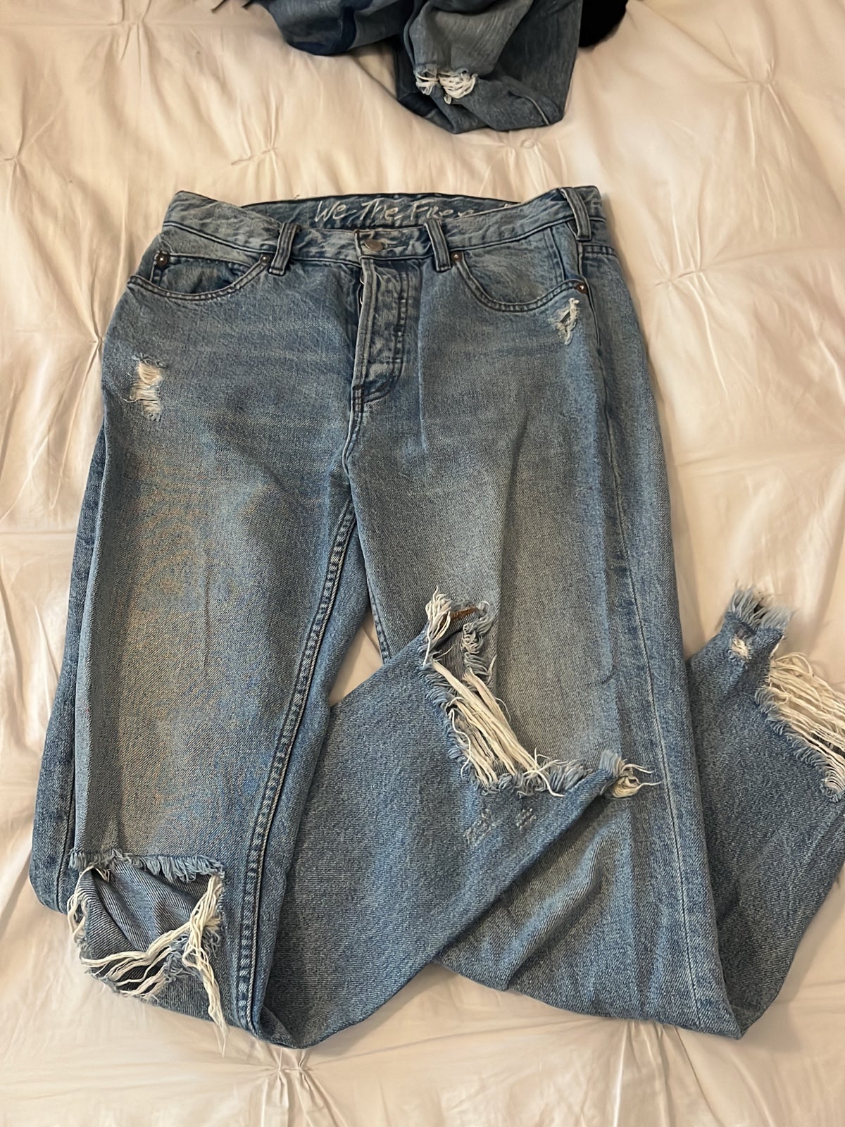 Free People Mid-Rise Ripped Jeans