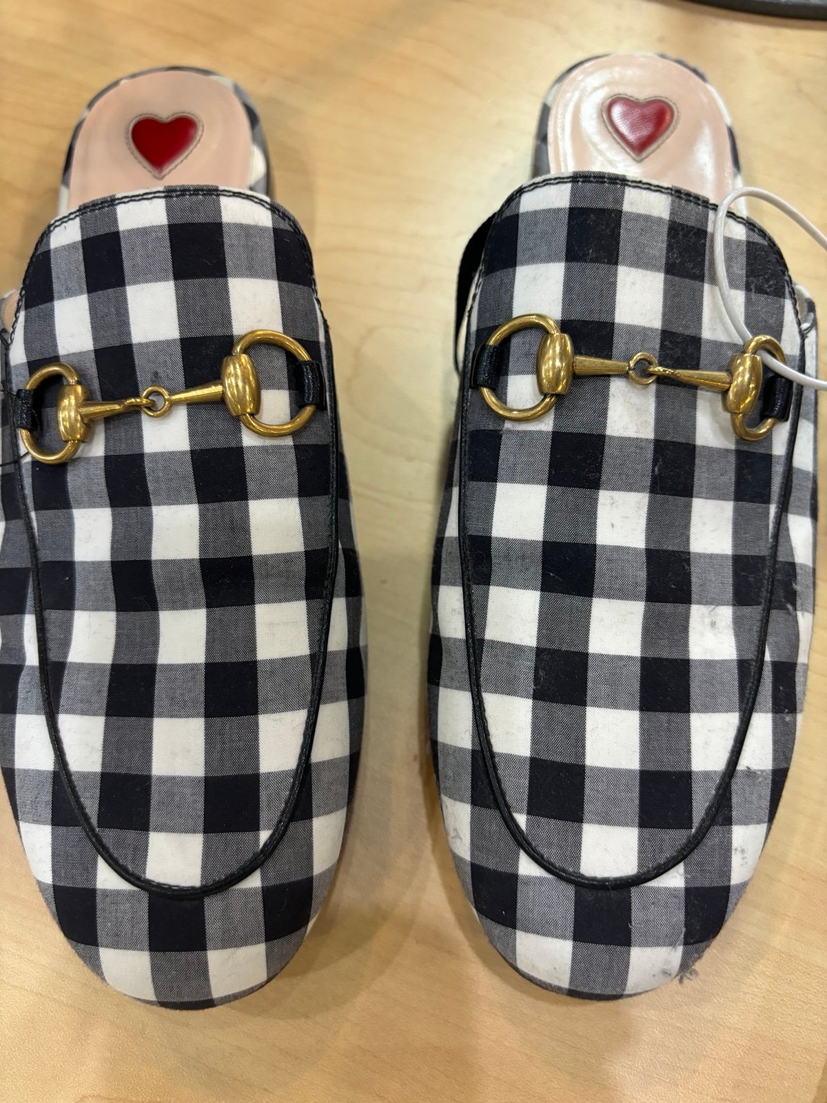 Gucci mule checkered flat size 35