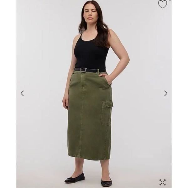 98 Madewell Garment-Dyed Cargo Midi Skirt size 28 m5