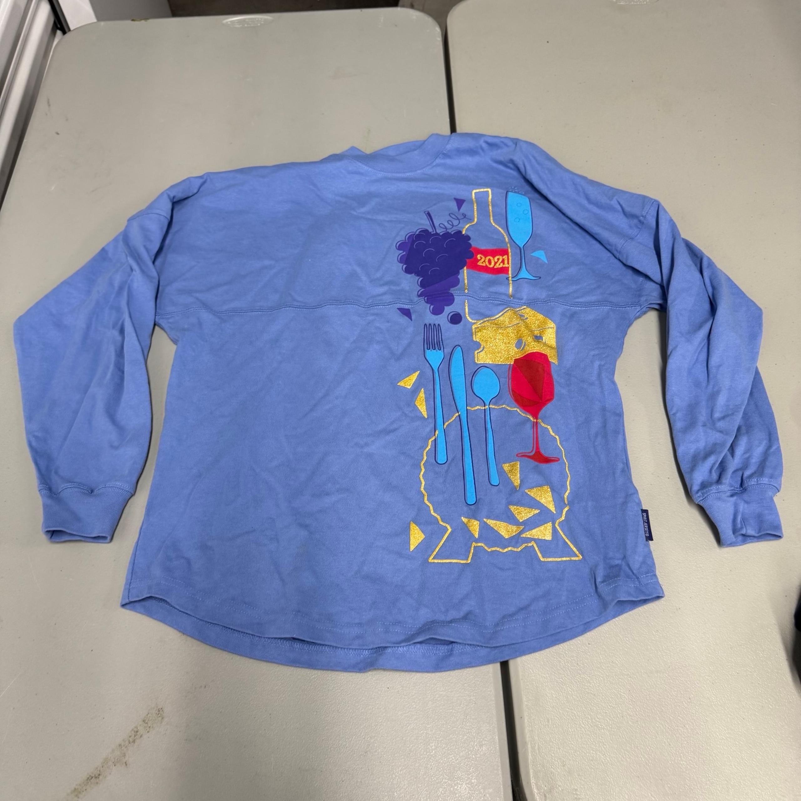 Disney spirit jersey small blue rare limited edition celebrating Epcot ls