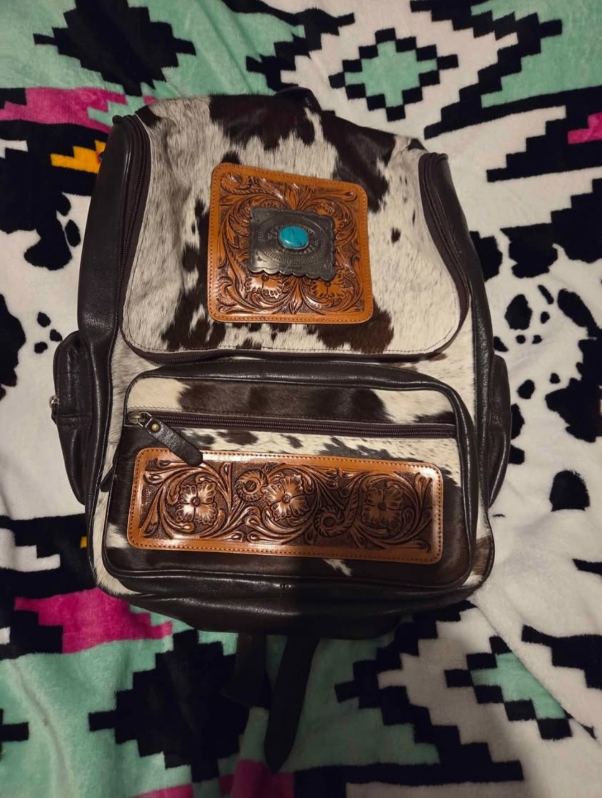 Cowhide backpack