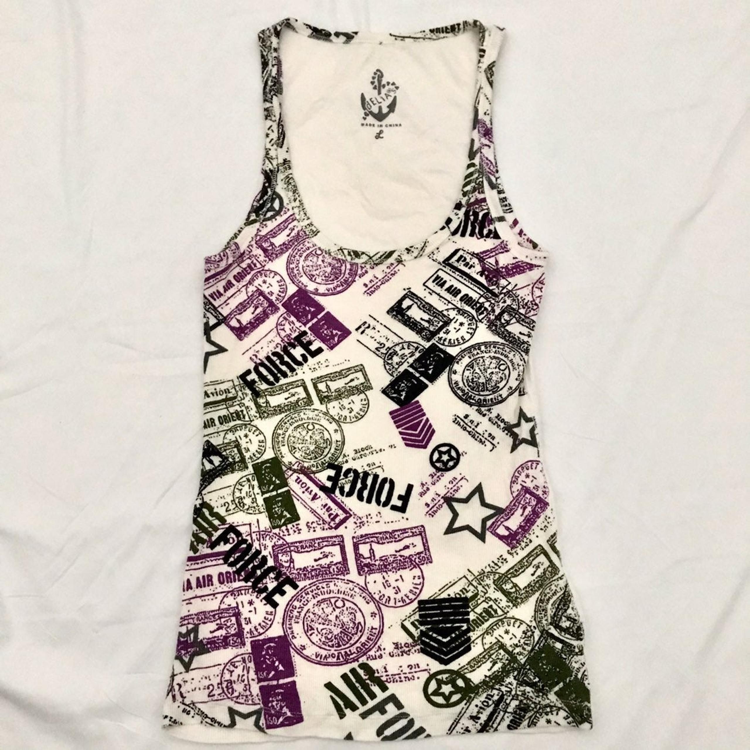 Black/Purple/White Graphic tank top