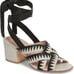 PLV Pour La Victoire Anisa Leather Ankle Wrap Heel Sandals Size 6