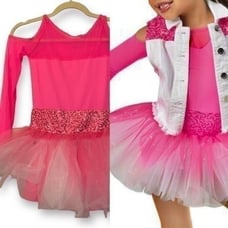 Weissman Dance dress hot pink sequin tutu costume Love Me 10346 Weissman LC