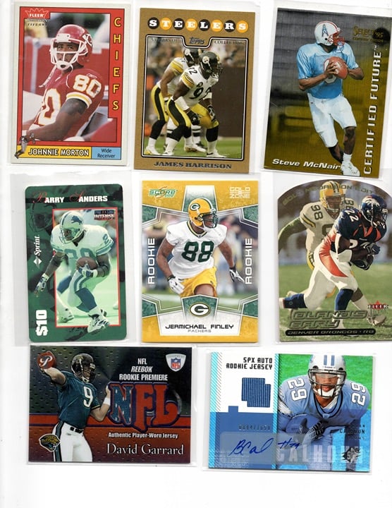 (30 Card Lot) NFL TRADING CARDS (AUTO, GAME-USED, #'ed, RC, PHONE CARD, GOLD)