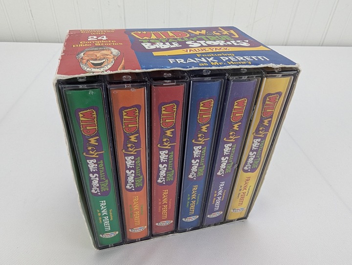 Vintage Wild & Wacky Totally True Bible Stories 6 Cassettes Frank Peretti 2001
