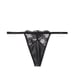 VERY SEXY V-Hardware V-String Panty Black Faux Leather mesh Lace G-String Rare
