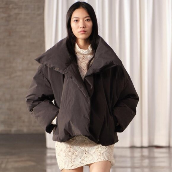NWT ZARA Water Repellent ZW COLLECTION Quilted Puffer Jacket Black M