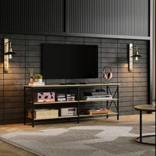 63 Industrial Console Table with Metal Frame-NEW-FREE SHIPPING