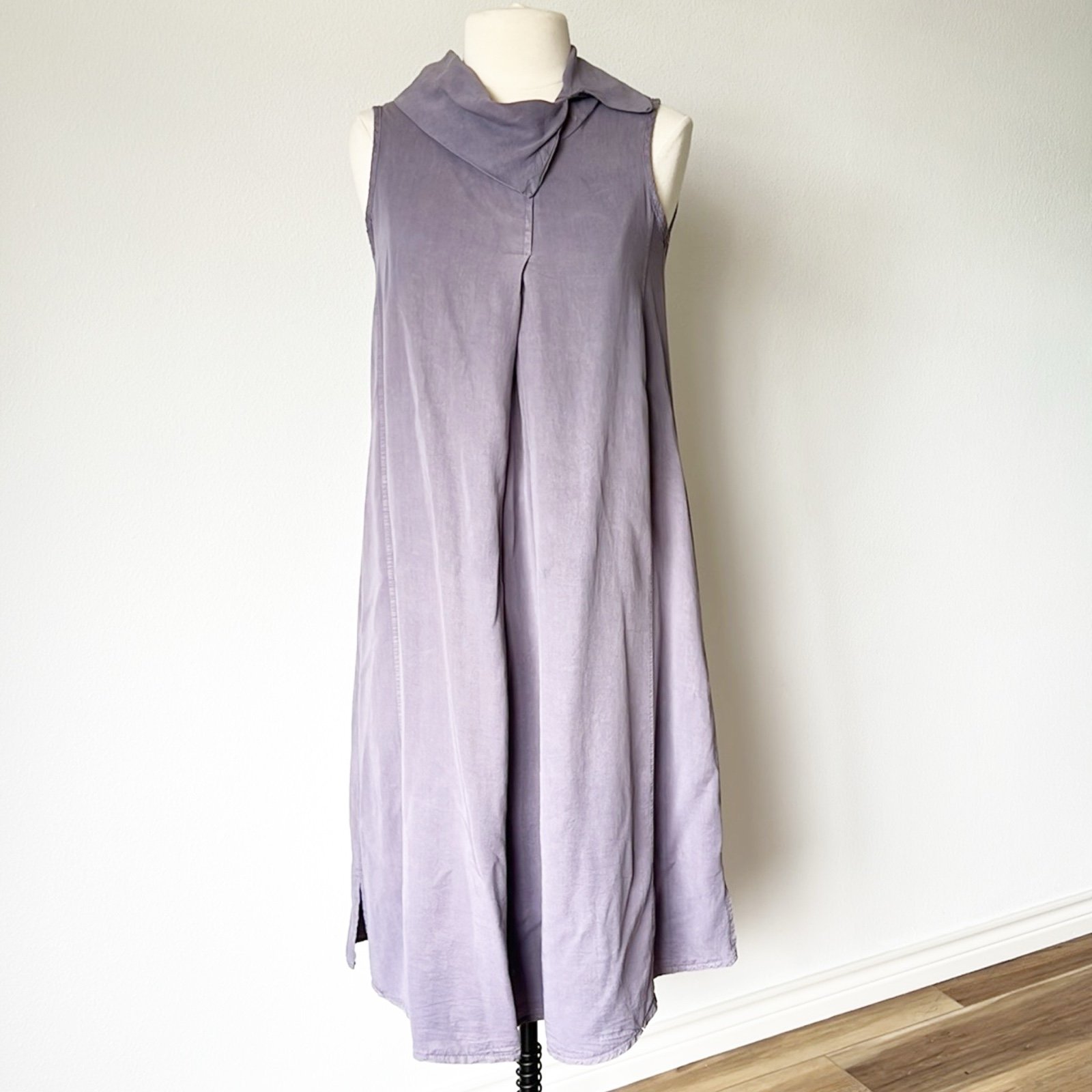 Luukaa lilac lagenlook cowl neck tencel dress