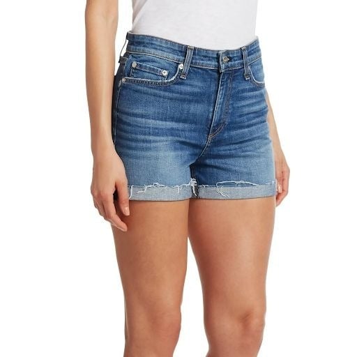 Rag & Bone New York Women's Nina High Rise Shorts Denim Farrah Size 26 New