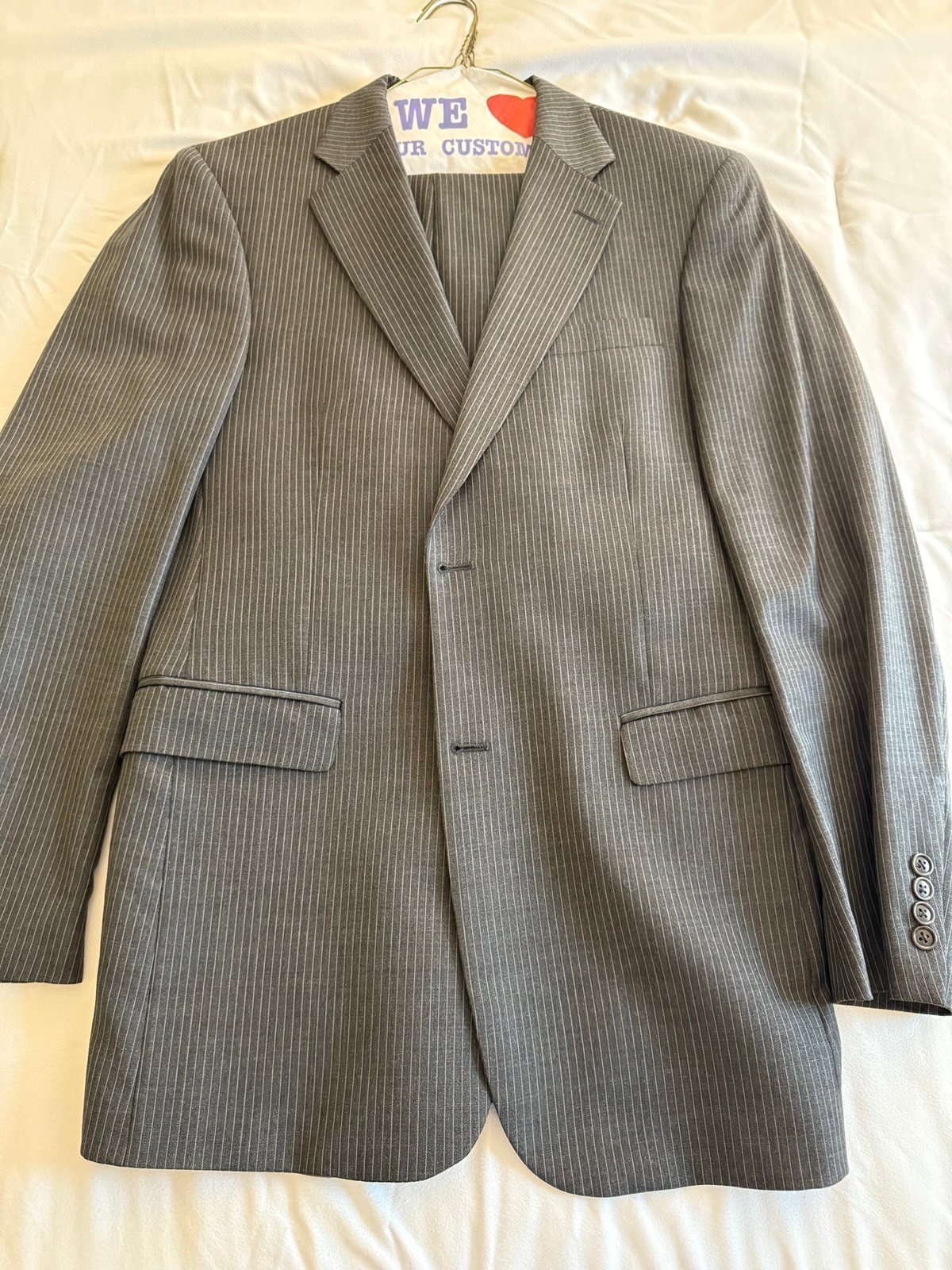 Palm Beach Full Gray Pinstripe Suit
