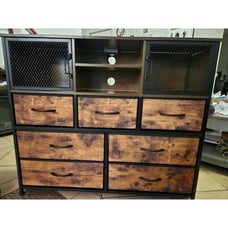 Bedroom Wide Dresser TV Stand for 50 TV with Power Outlet, Brown