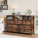 Bedroom Wide Dresser TV Stand for 50 TV with Power Outlet, Brown