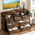 Bedroom Wide Dresser TV Stand for 50 TV with Power Outlet, Brown