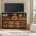 Bedroom Wide Dresser TV Stand for 50 TV with Power Outlet, Brown