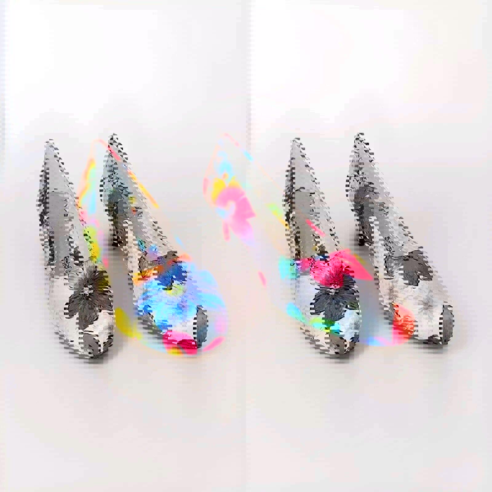 NEW Angel Flex Carol Satin Floral 2.5 Mid Heel Closed Toe Pumps Shoes, 9 W