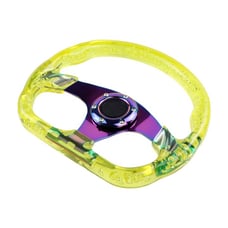 JDM Universal 6-Hole 326mm Vip Yellow Crystal Bubble Neo Spoke Steering Wheel