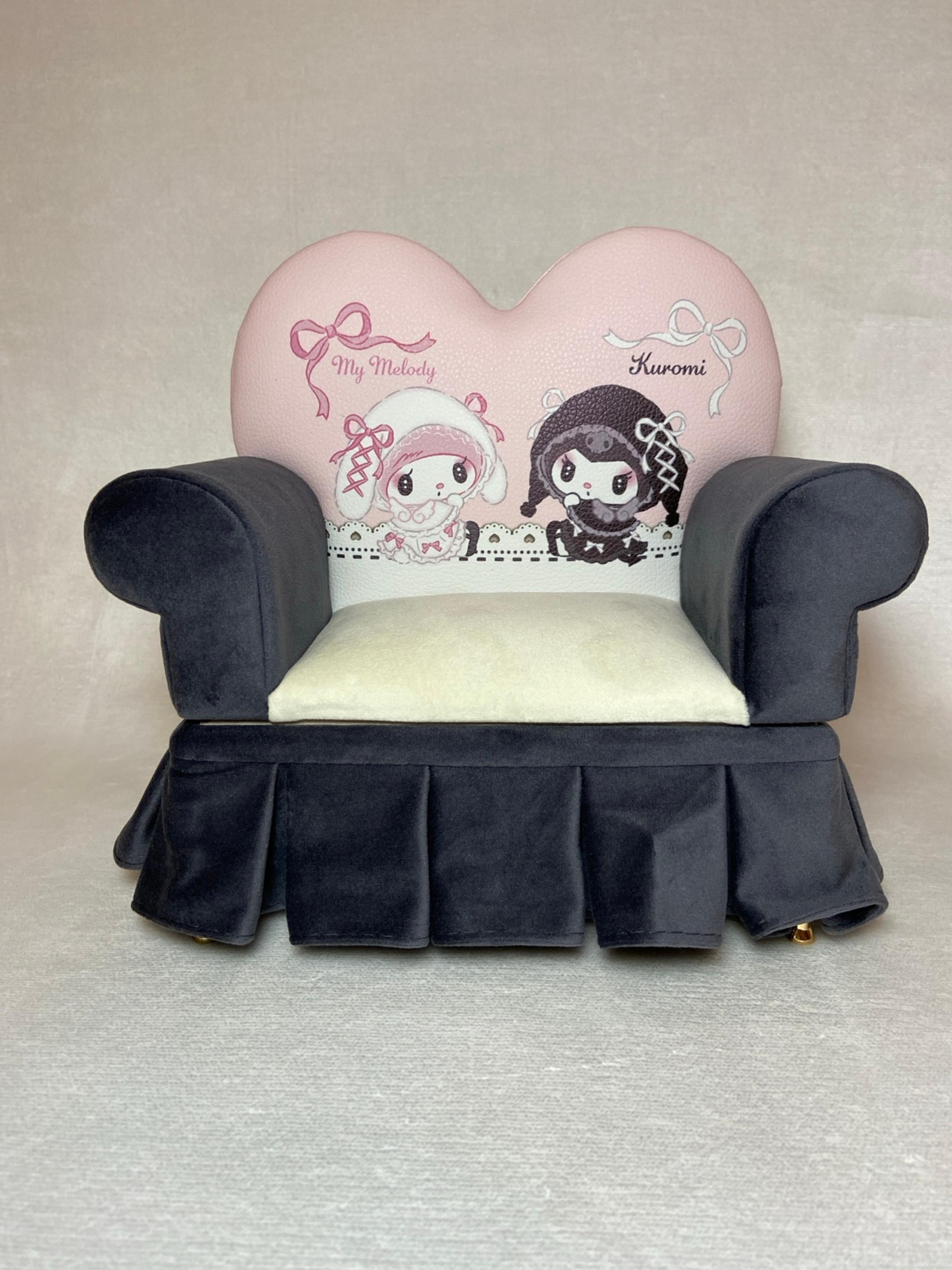 Sanrio My Melody x Kuromi Moonlit Melokuro Black Sofa Chair Shaped Jewelry Box❤️