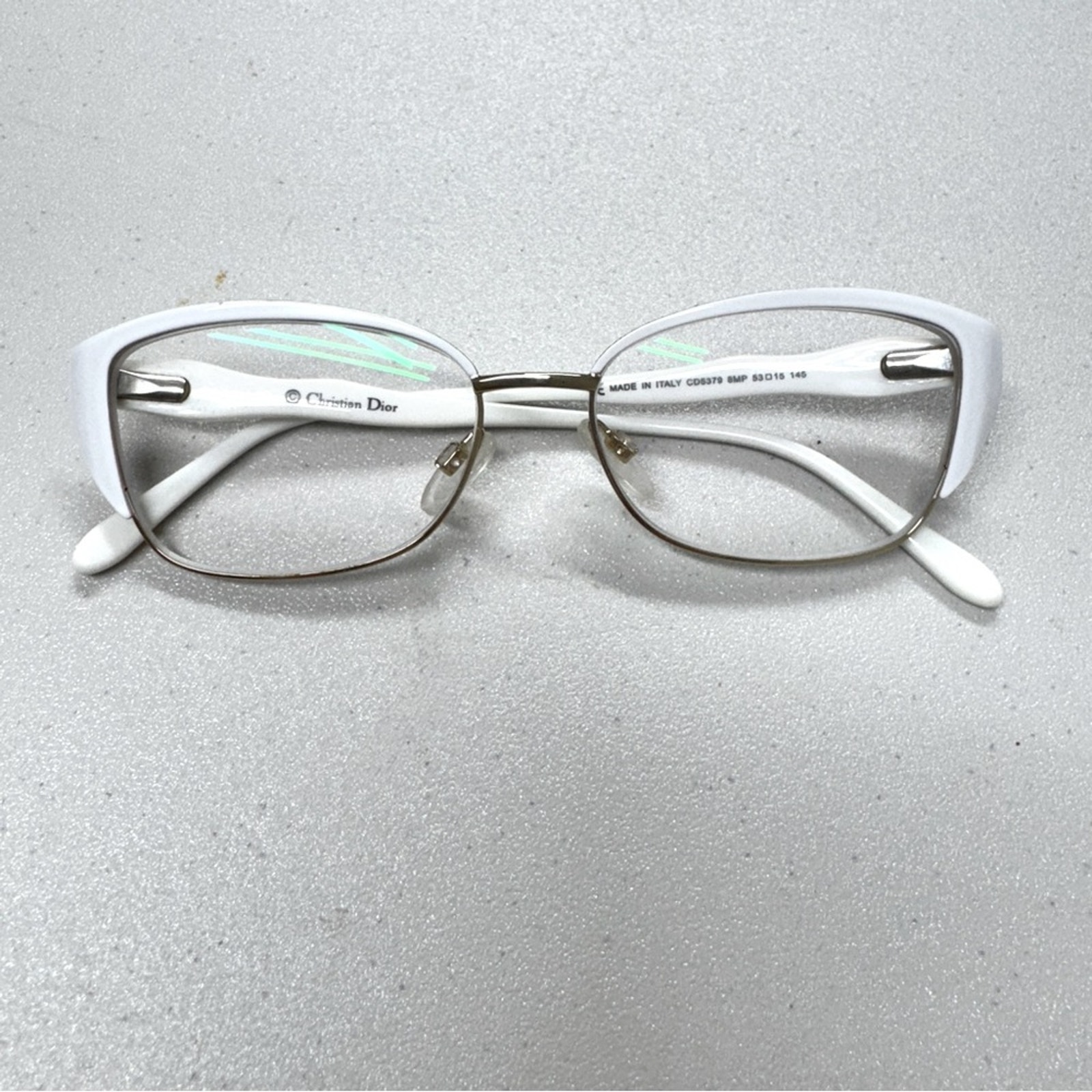 Christian Dior White & Gold Frame Womens Glasses Perception Made in Italy
