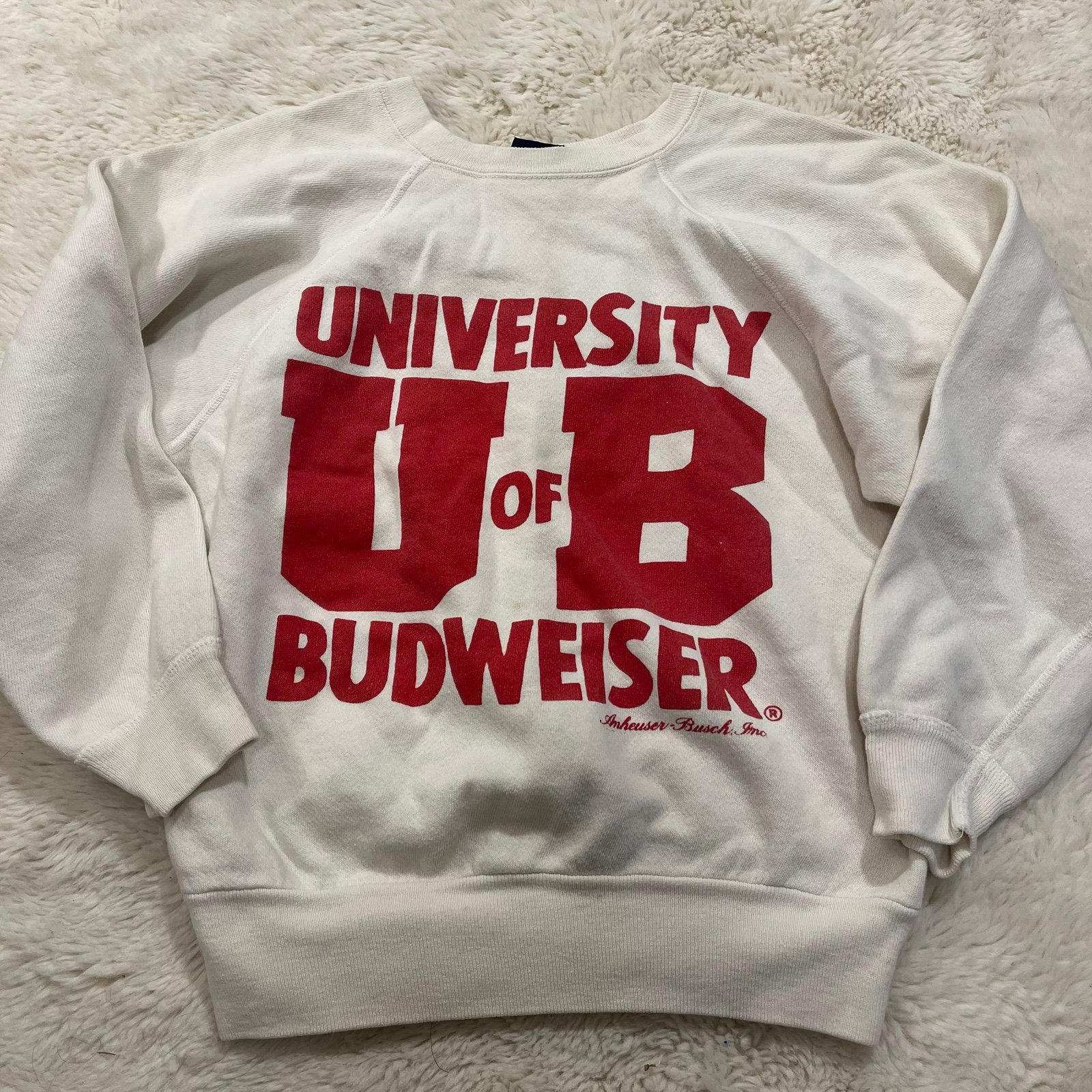 Vintage 80s University of Budweiser Sweatshirt Size Small