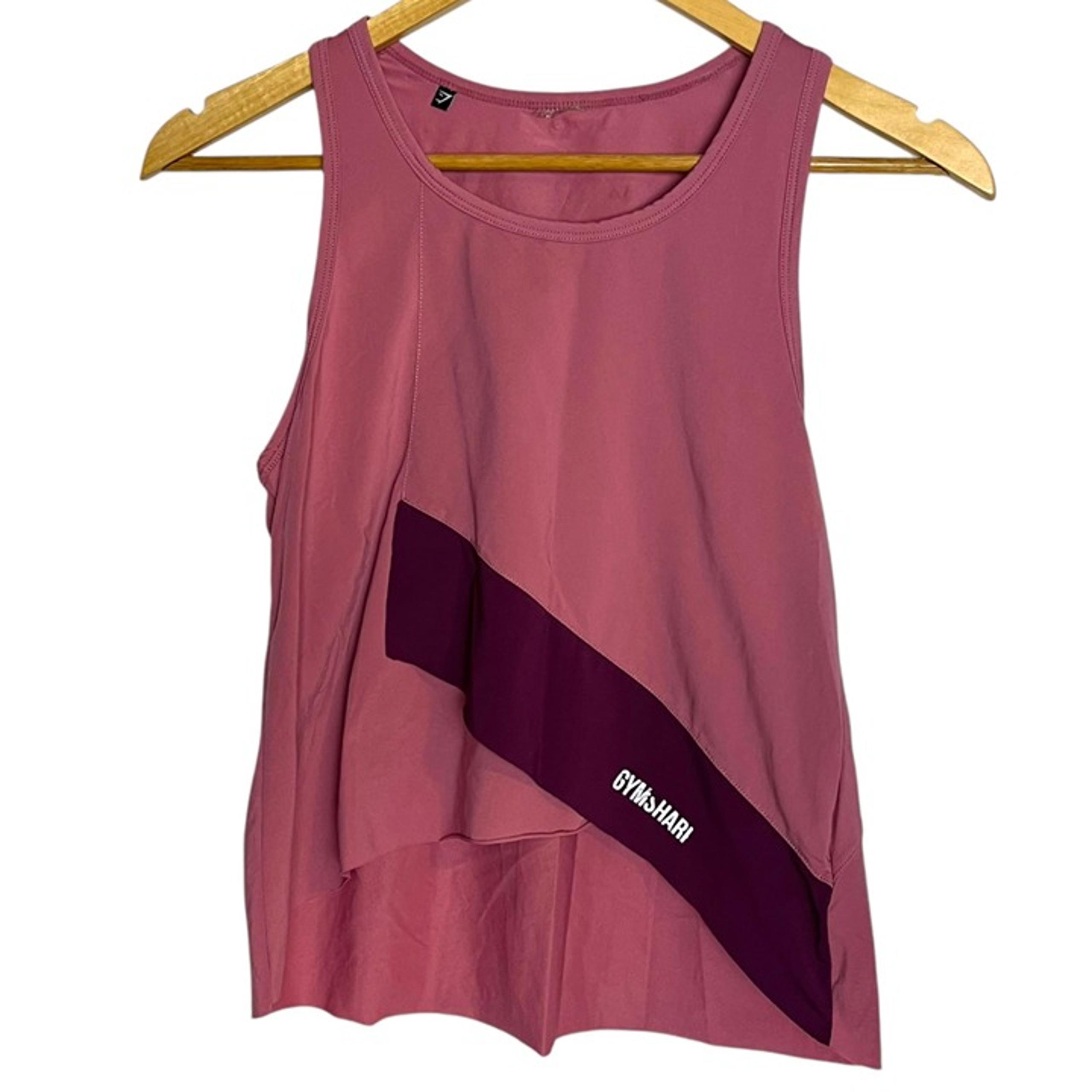 Gymshark Women's S Tank Top Asymmetric Dusky Pink Sporty Athletic Athleisure