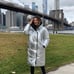 Reversible Metallic Black Puffer Coat