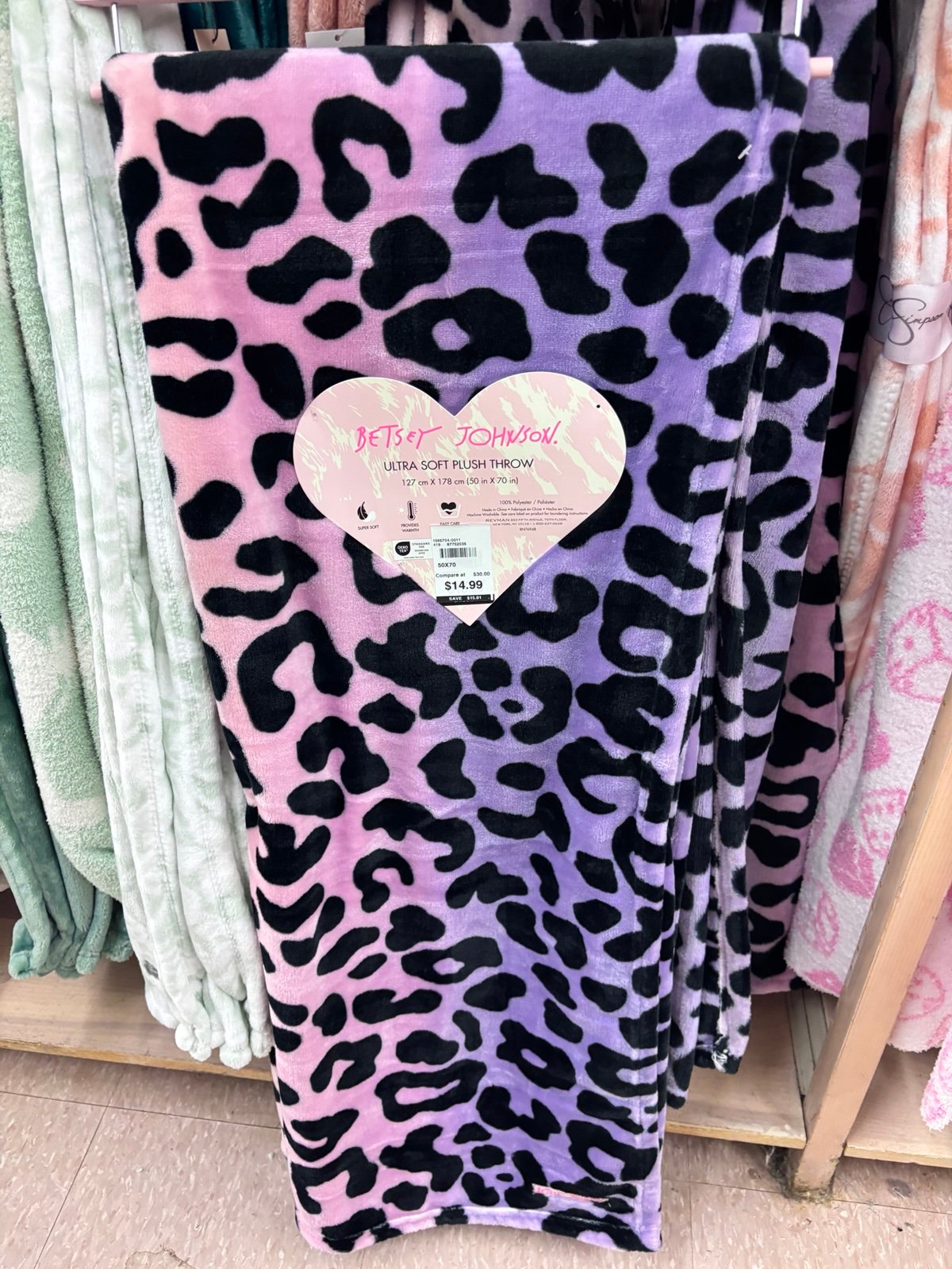 betsey johnson ombre cheetah print throw