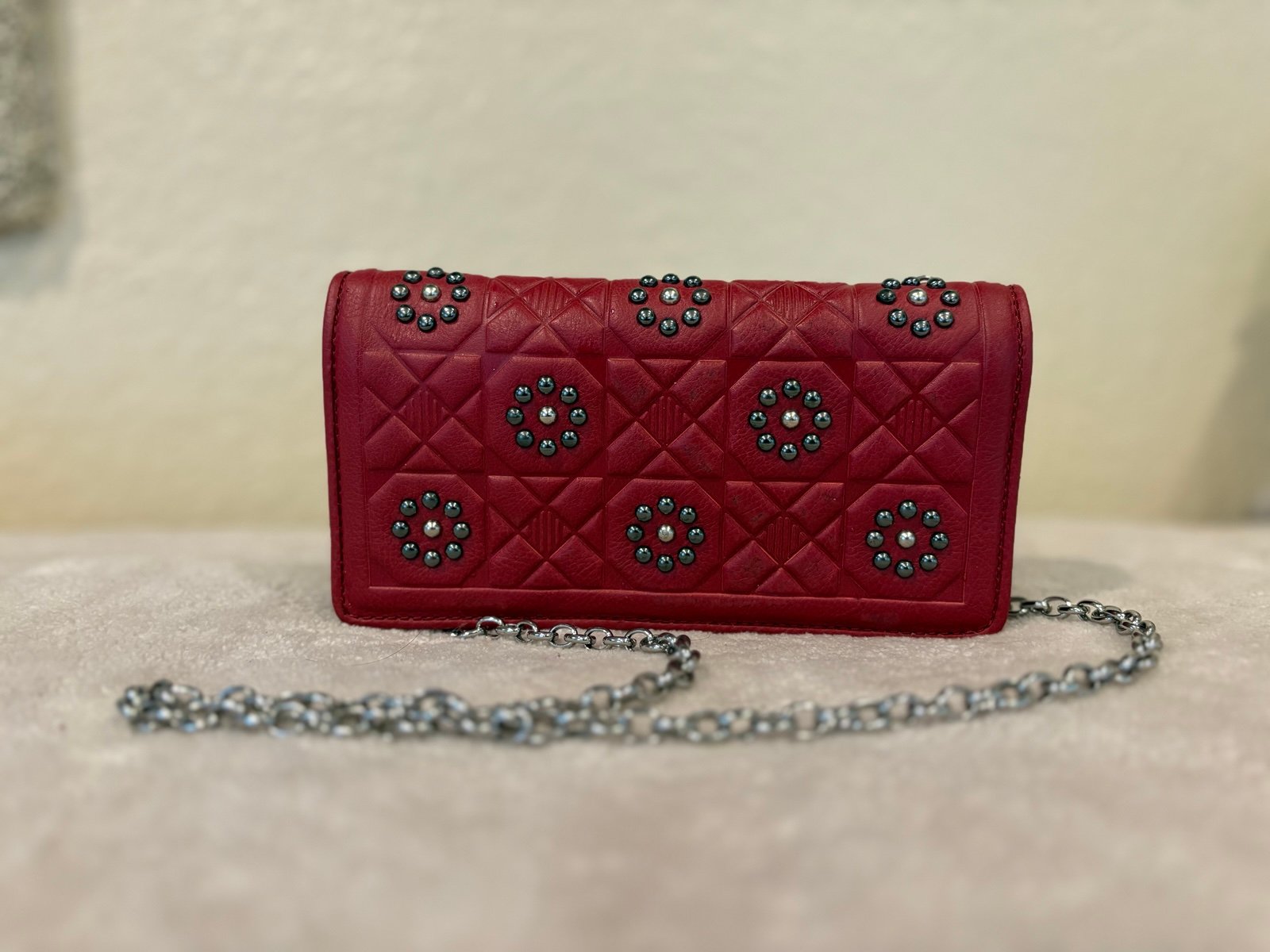 Brighton Pretty Tough Rockmore Embossed Red Wallet