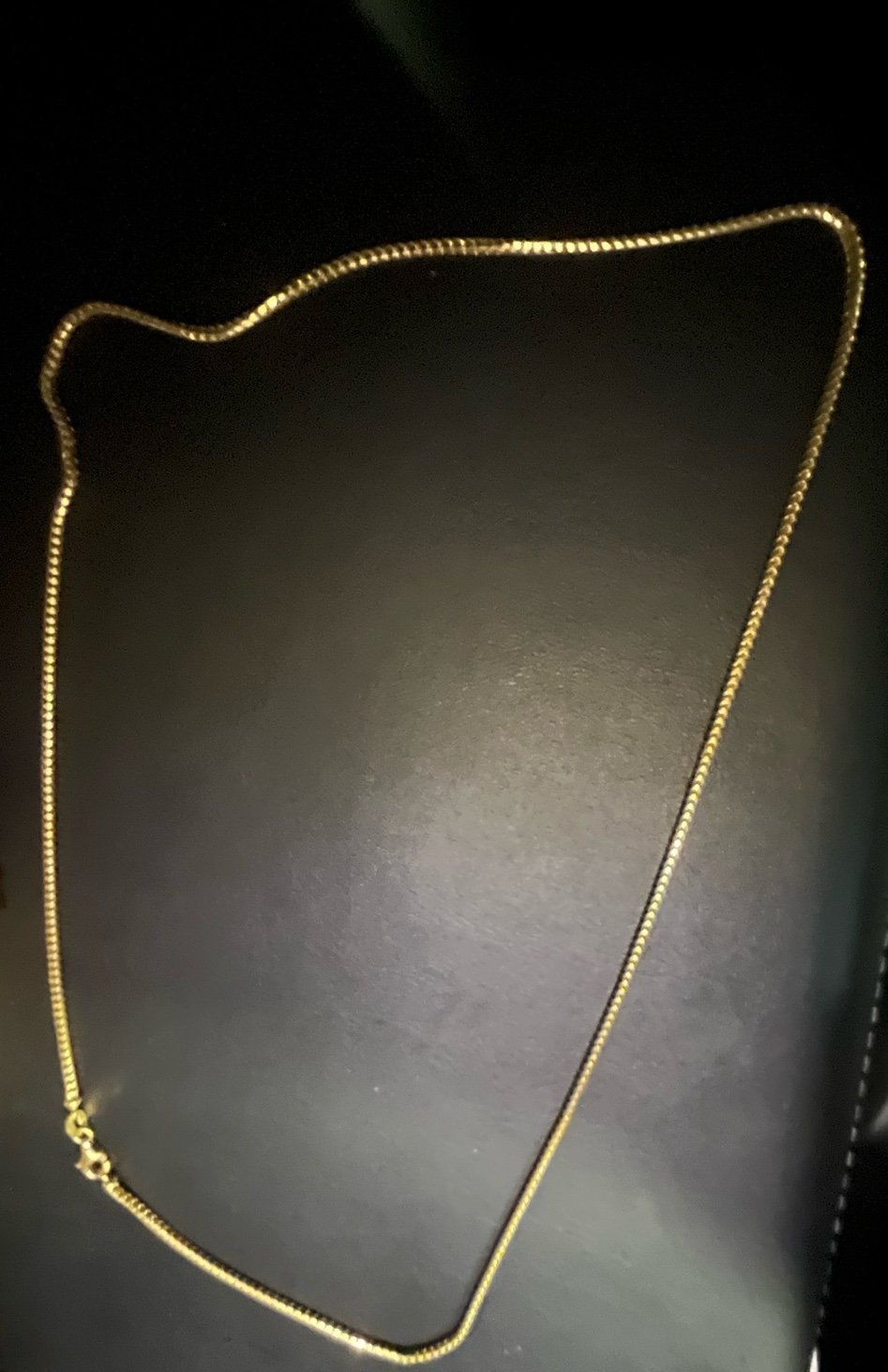 1mm 18K Yellow Gold Solid Franco Chain Necklace 20 inches