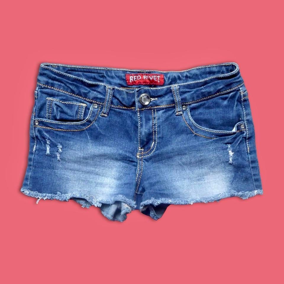 Red Rivet Jeans Shorts Mercari
