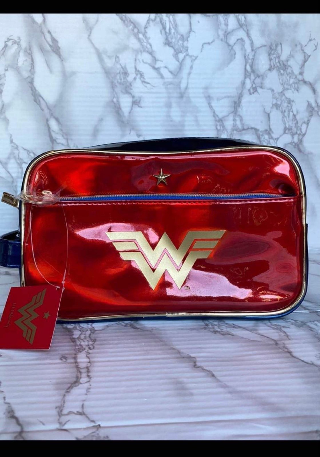 Ulta x Warner Bros Wonder Woman 1984 Red/Blue Cosmetic Bag