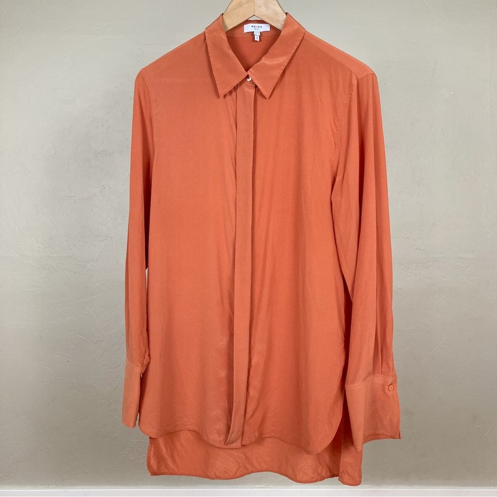 Reiss Eden Matte Silk Tunic Shirt
