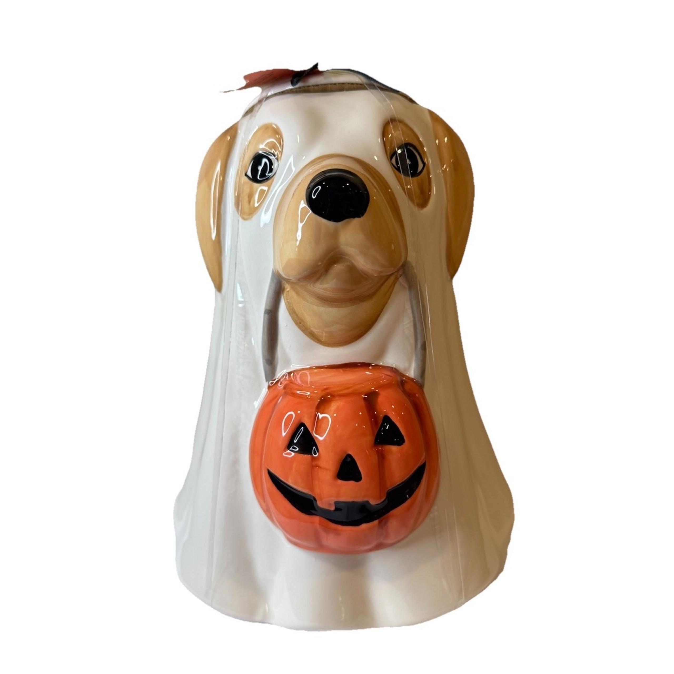 New Halloween Creepy Critters Ghost Dog Cookie Jar Golden Retriever - Lil Critters