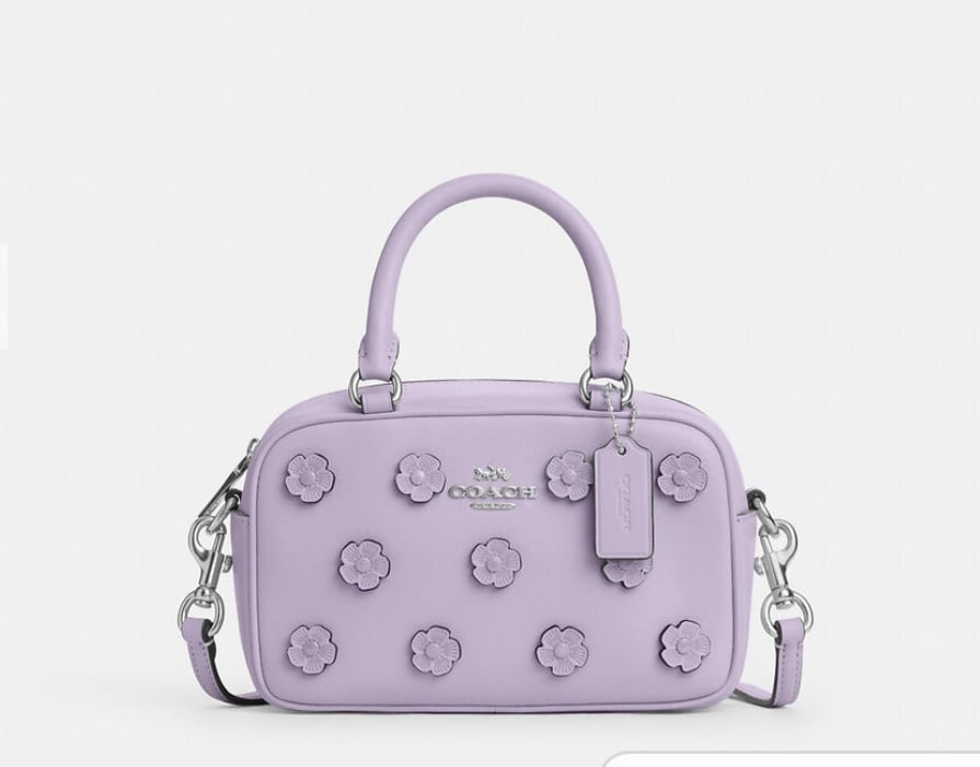 Coach Satchel Crossbody Bag With Floral Applique #CAJ99