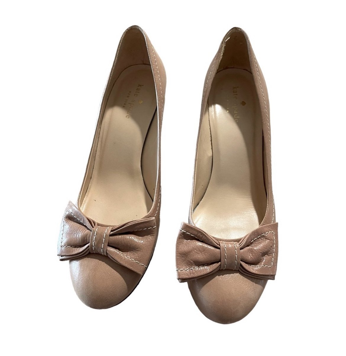 Kate Spade Women's Size 9 Tan Leather 3 Closed Toe Heels