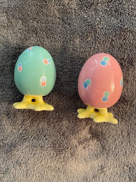 Vintage Fitz and Floyd Egg Salt and Pepper Shaker-RARE 1985