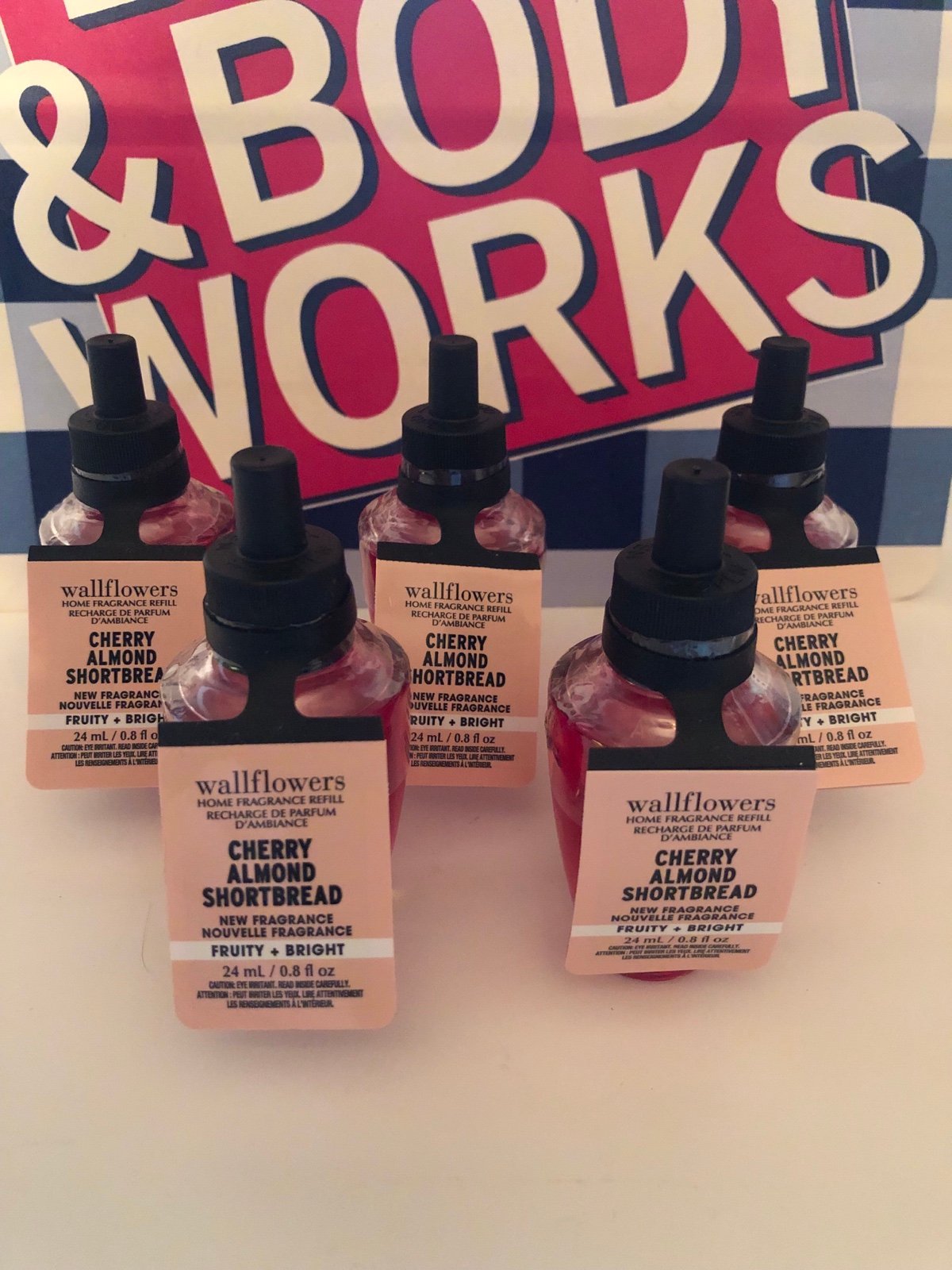 Bath & Body Works X5 Cherry Almond Shortbread Wallflowers Fragrance Refill