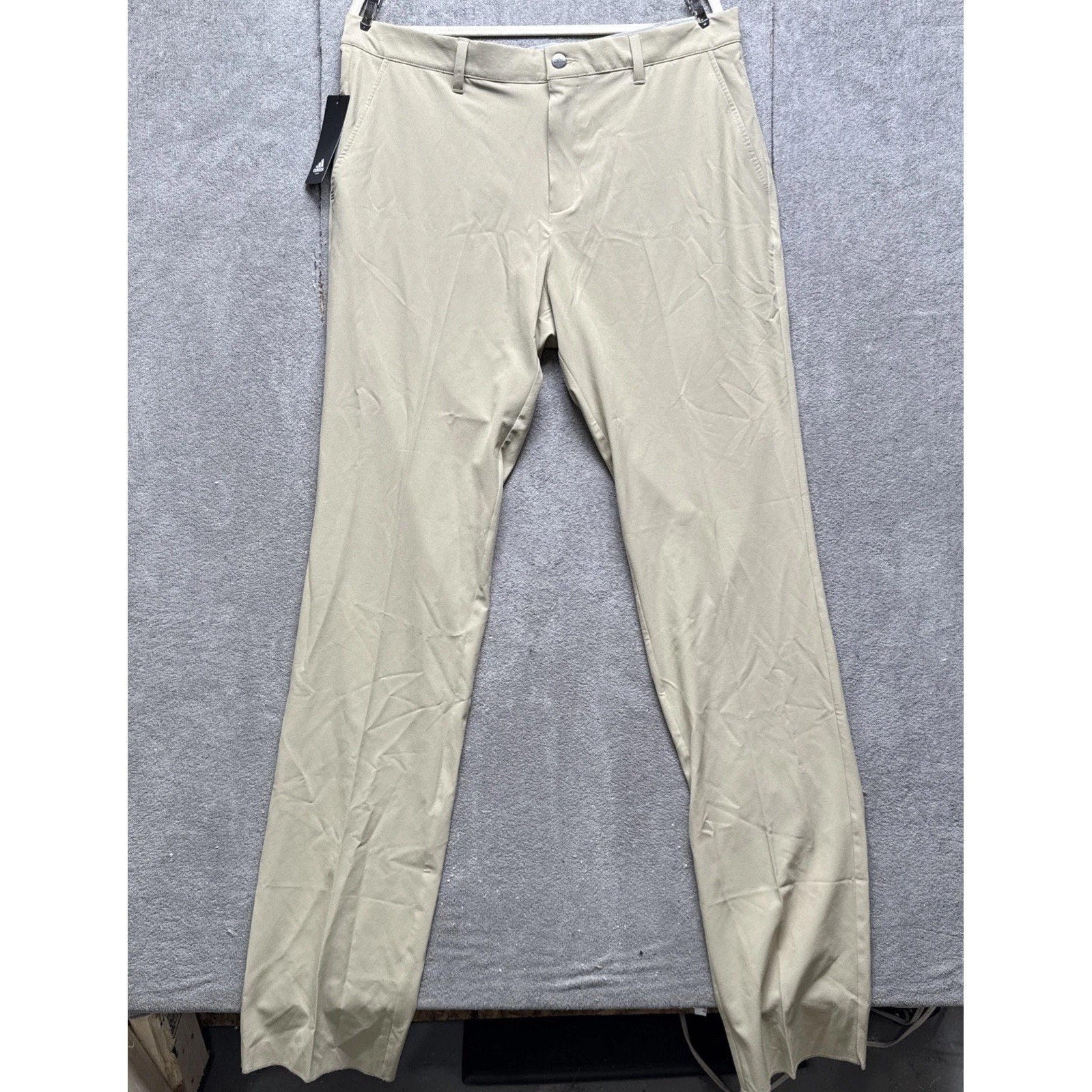 adidas mens ultimate 365 Beige golf pants 36 Mid Rise Performance Stretch